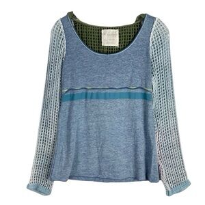 We The Free Net Accented Hoodie Size XS Beachy Boho Indie Retro Summer Fall Folk